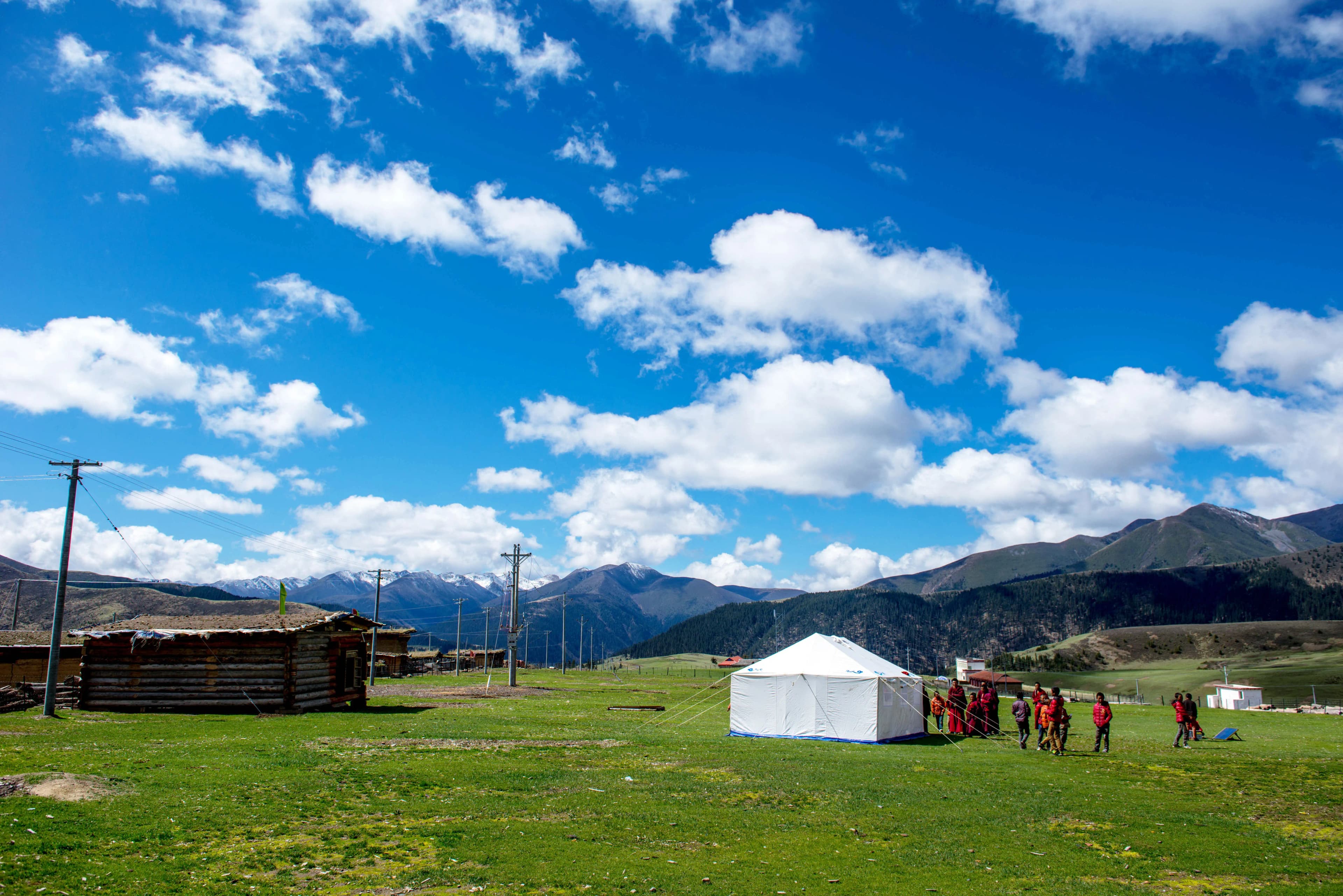 Green Field Camping Area in Tibet