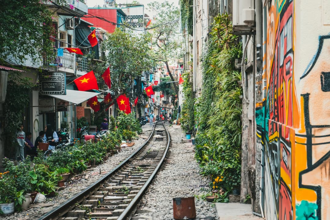 Enjoy a cup of coffee at Hanoi train street